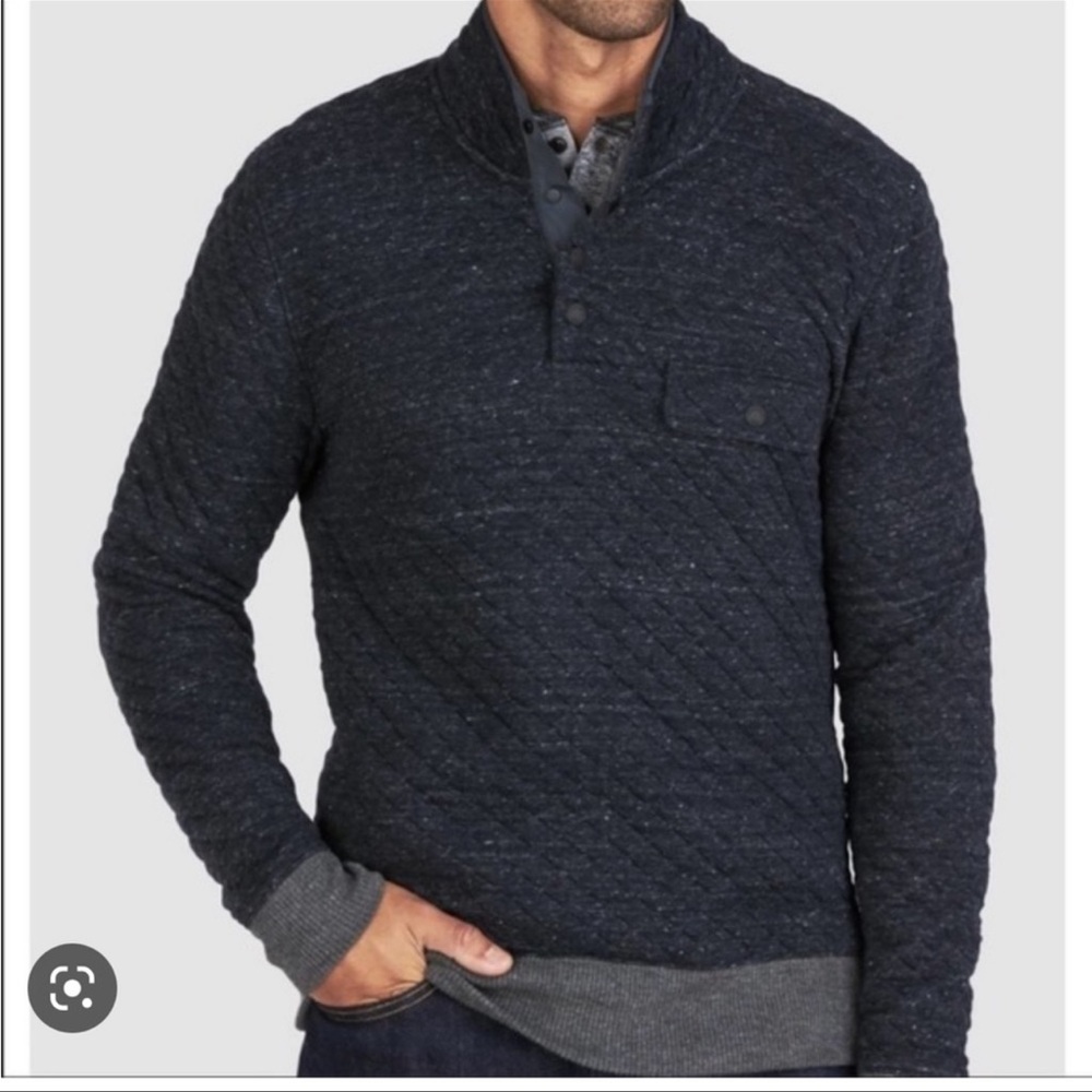 Faherty Epic Quilted Fleece Pullover Sweater. Size XL